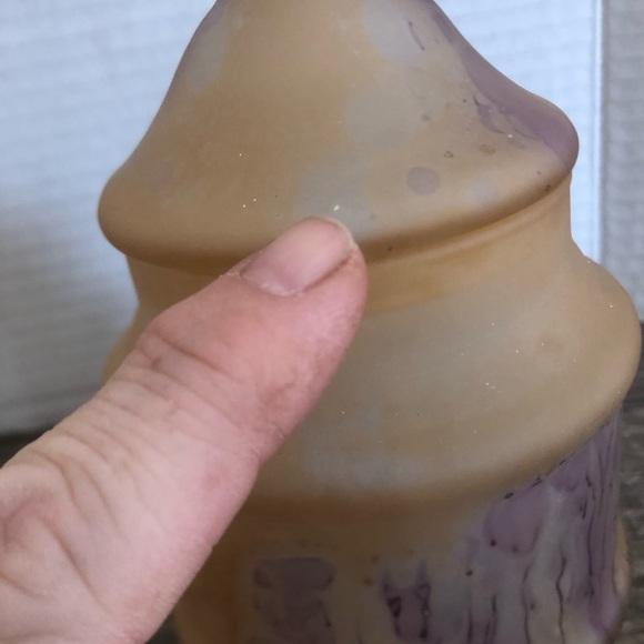 Vtg Satin Glass Jar with Lid - Picture 7 of 12